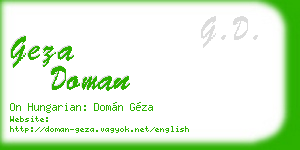 geza doman business card