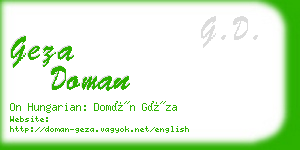 geza doman business card